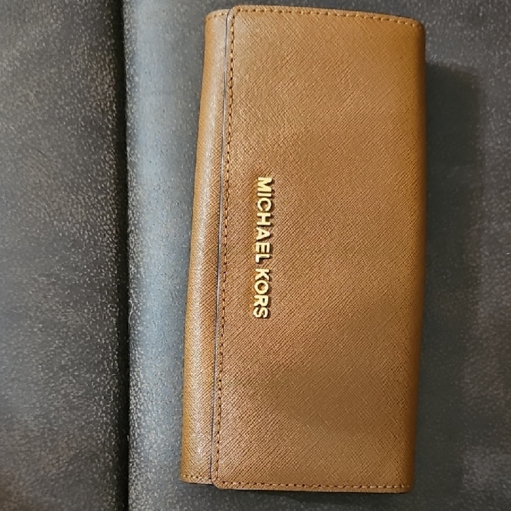 Michael Kors Brown Wallet with Gold Accents